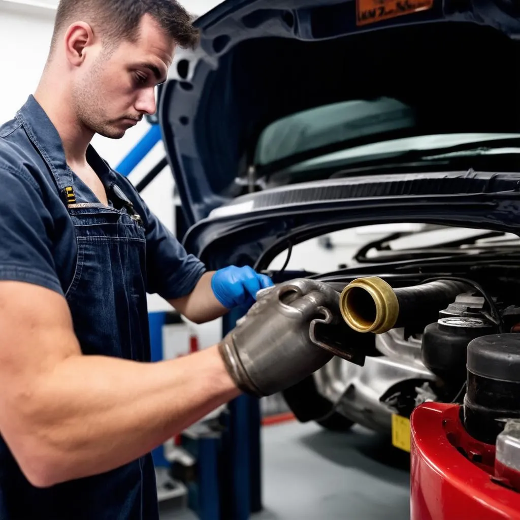 mechanic working on a car